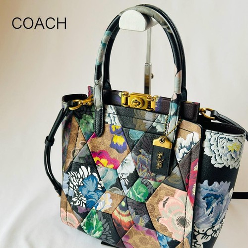 Coach 1941 troupe tote in tela firmata patchwork caffè fassett 78465 us intime ottimeioni