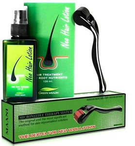 NEO Haarlotion Wurzelbehandlung Nährstoffe Spray 120ML + Derma Roller Mikronadel - Bild 1 von 21
