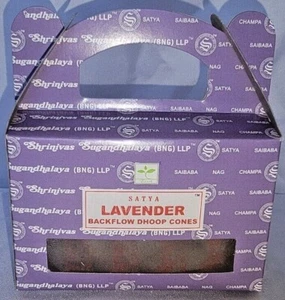 Satya Backflow Räucherkegel 24 Stk. Box (Lavendel) - US-Verkäufer - Bild 1 von 2