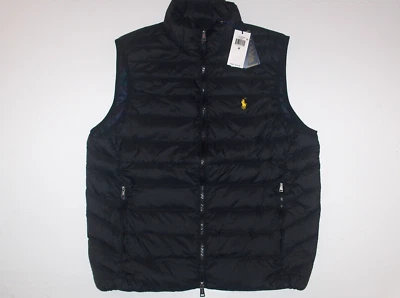 POLO RALPH LAUREN Men's Zip Water Repellent Packable Down Vest Jacket BLACK, nwt - Image 1 of 4