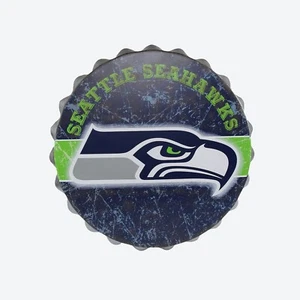 Seattle Seahawks Metal Bottle Cap NFL 12th Man Fan Wall Decor Man Cave Gift Him - Picture 1 of 1