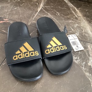 adidas slides black and gold