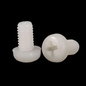 Nylon Button Head Phillips Screws M2 M2.5 M3 M4 M5 M6 M8 White Plastic Bolts - Picture 1 of 7