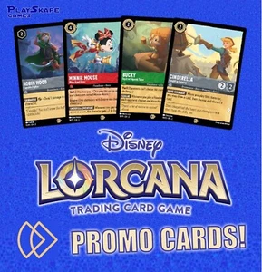*WÄHLEN SIE IHRE PROMO!* Disney Lorcana Promo-Karten AGB Folie Liga Stempelkarte Holo - Bild 1 von 39