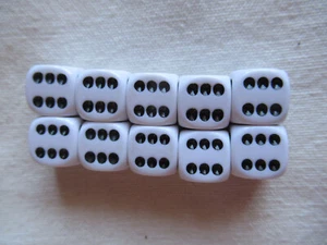 10 dados blancos 12 mm D6 - Warlord Games - Imagen 1 de 1