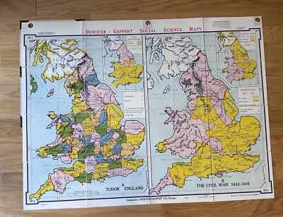 Denoyer-Geppert Social Science Map H11 England 1543-1643: A Tudor England - Image 1 of 2