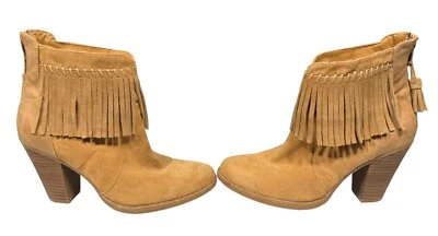 Botas vaqueras American Eagle de cuero con flecos, para mujer talla 6,5 M, borla con cremallera Foto 1 de 4