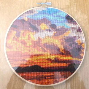 LEISURE ARTS CROSS STITCH KIT: SUNSET COLORED SKY BY AKSINYA ZEPHYRMOON    SL - Picture 1 of 3