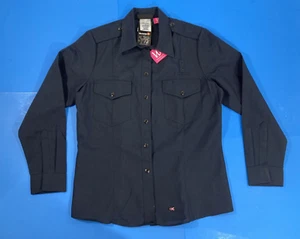 NEW WORKRITE NOMEX IIIA LONG SLEEVE WOMENS FIRE CHIEF SHIRT 706NX45 NAVY LARGE - Picture 1 of 4
