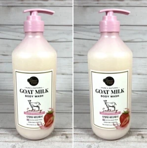 SHOWER MATE 2-PACK K-BEAUTY STRAWBERRY Dutch Goat Milk Body Wash -SOOTHING -NEW! - Picture 1 of 2