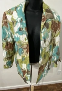 Blazer para mujer Alfred Dunner talla 14 multicolor frente abierto floral - Imagen 1 de 9
