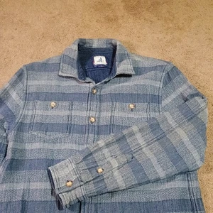 Camisa Johnnie O Carl Tejida a Rayas Botón Forrada Azul y Gris - Imagen 1 de 9