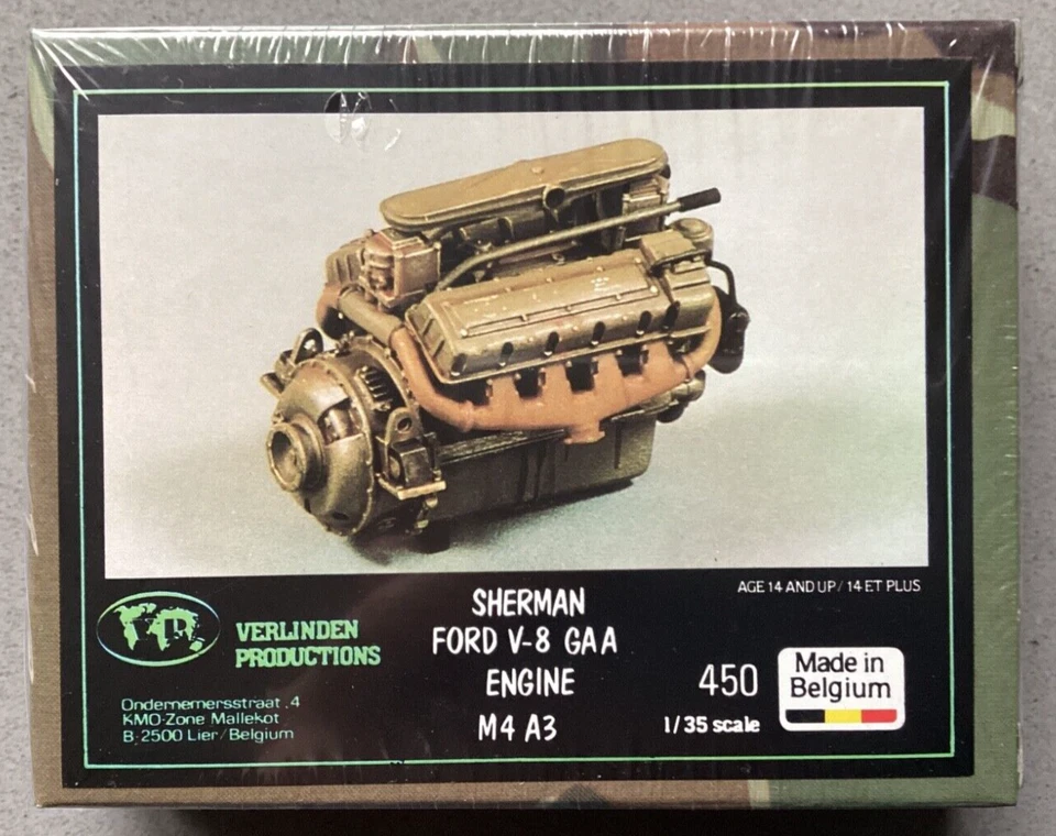 Verlinden 450 Sherman Ford V-8 GAA Motor M4 A3 Escala 1:35 Modelo Kit 1/35 Foto 1 de 1