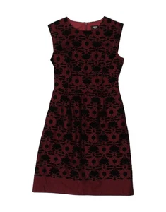 OASIS Womens Sleeveless A-Line Dress UK 8 Small Burgundy Floral Cotton AA10 - Picture 1 of 3