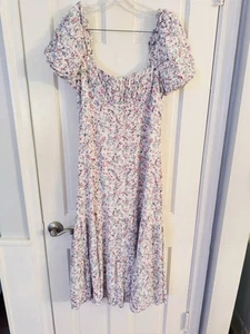 Ever New Women’s Sz 10 Dress Pin-Tuck Romantic Tiered Midi Floral Coquette - Picture 1 of 11