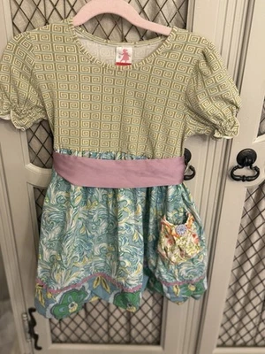 Matilda Jane Serendipity Collection Girls Dress Size 4 Whimsical Mixed Print - Image 1 of 4