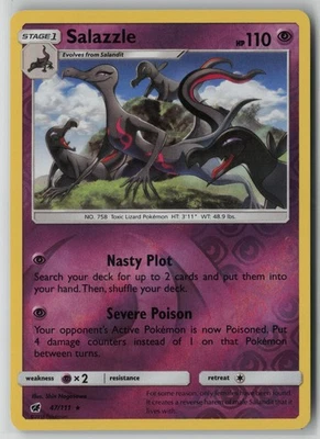 Salazzle 47/111 Pokemon Crimson Invasion Rare Reverse Holo Light Play 1 - Image 1 of 2
