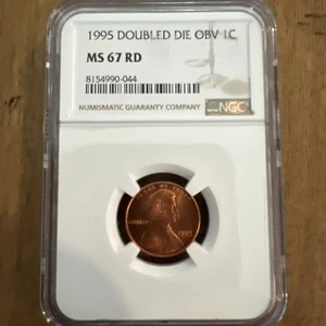 1995 1c Lincoln Memorial Cent DOUBLE DIE OBV NGC MS67RD NICE! - Picture 1 of 5