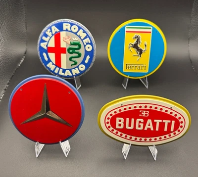 Emblemas de automóvil Wheaties de la década de 1950 - Lote de 12 insignias - Casi nuevo/en muy buen estado - Ferrari Mercedes Buga Foto 1 de 4