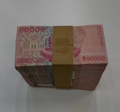 Paquete de billetes Croacia 5000 Hrvatskih Dinara 1993 ladrillo ** correa sellada BOE6246 Foto 1 de 3