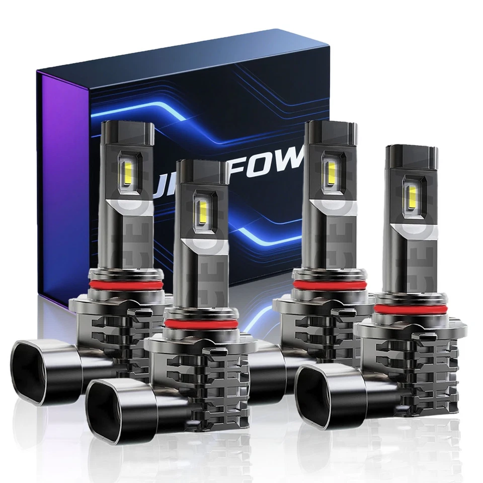 9005+9006 LED Headlights Bulbs Kit White For Nissan 300ZX Coupe 2-Door 1990-1996 - Image 1 of 4