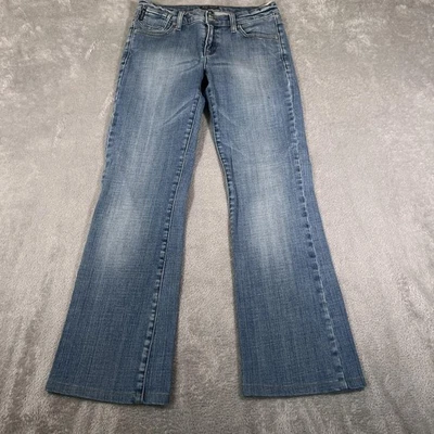 Jeans Armani AJ Mujer 27 Azul Bootcut Lavado Medio Águila Logo Bolsillo Trasero Foto 1 de 4
