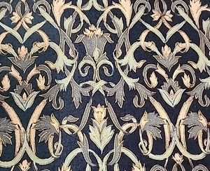 Cotton Fabric Art Nouveau Blue Floral Pattern  42w X 1.5yds Timeless Treasures  - Picture 1 of 7