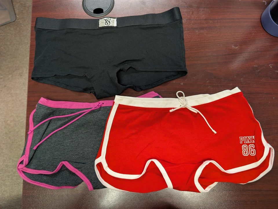Victoria's Secret Panty Lot Of 3 Boyshort Red Black Grey M NWT - Image 1 of 4