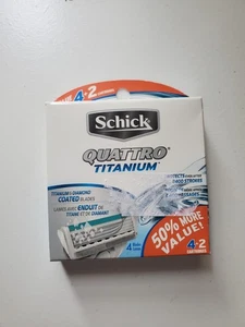 Schick Quattro Titanium Razor Blade Refills for Men - 6 Cartridges 6 Pack  - Picture 1 of 2