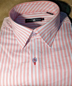 NWT Stone Rose MEN'S SIZE 3(Medium)Long sleeve button down shirt Striped Pattern - Picture 1 of 14