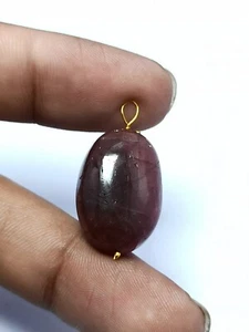 30,25 Karat Natürlicher Bio Rosa Turmalin Glatt Anhänger Oval Perlen Edelstein - Bild 1 von 7