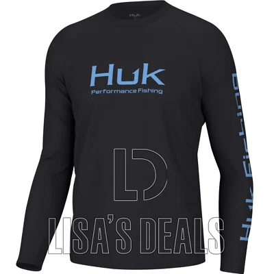Nueva Camiseta de Pesca Huk Performance Para Hombre Manga Larga Verde Negra S M XL XXL Foto 1 de 2