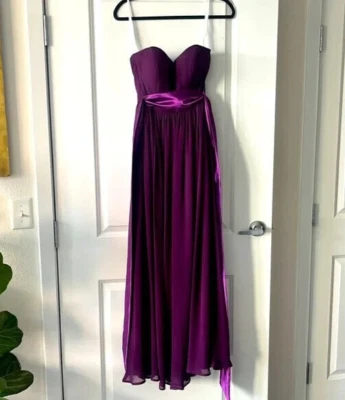 Платье макси AZAZIE Fiona подружки невесты без бретелек - сливовое - размер 2 - Изображение 1 из 4