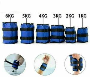 Ankle Weights Adjust Leg Wrist Strap Running Training Fitness Gym Straps 1-12KG - Picture 1 of 18
