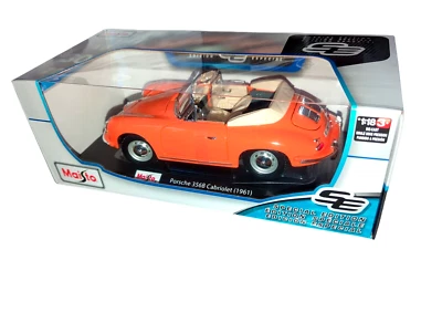 Maisto 1:18 1961 356B Porsche Cabriolet edición especial modelo de coche en caja Foto 1 de 4