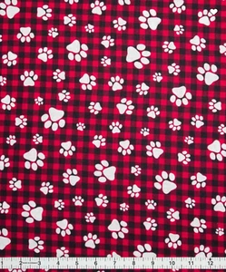 Paws on Buffalo Check Fabric 18” x 44” 100% Cotton - Picture 1 of 1