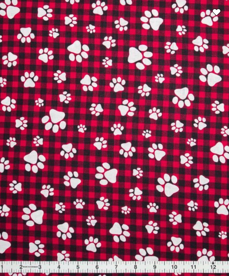 Tela a cuadros Paws on Buffalo 18” x 44” 100 % algodón Foto 1 de 1