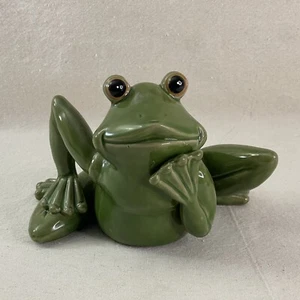 Keramik Frosch nachdenklich denkend grün entzückend Garten Terrasse anthropomorph - Bild 1 von 13
