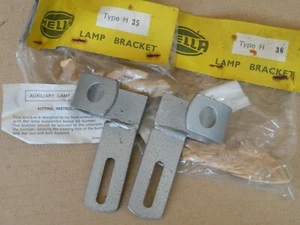 #35 #36  Pair Hella Spot Fog Auxiliary Lamp Light Brackets Bumper Universal NOS  - Picture 1 of 2