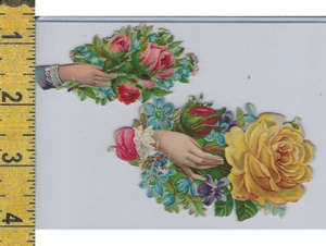 Victorian Card, 1890's, Flowers, Diecuts (A139) - Imagen 1 de 1