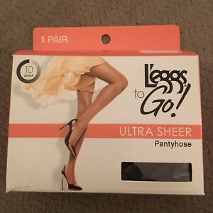 Leggs To Go! Ultra Sheer Pantyhose - XLarge - Off Black - Sheer Toe