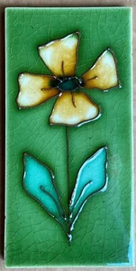 INGLATERRA - AZULEJO ANTIGUO BORDE MAYÓLICA ART NOUVEAU C1900 - Imagen 1 de 3