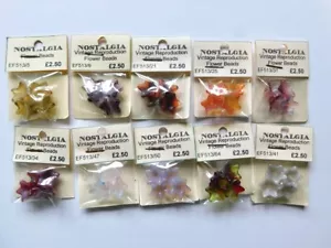 Lot 169 - Czech Glass Vintage Reproduction Flower Beads 10 packs of 4 beads each - Picture 1 of 1