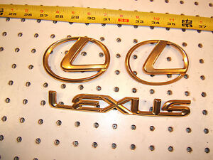 Lexus ES300 1993 GOLD plated FRONT hood/ REAR plastic Lexus 1 set of 3 Emblems