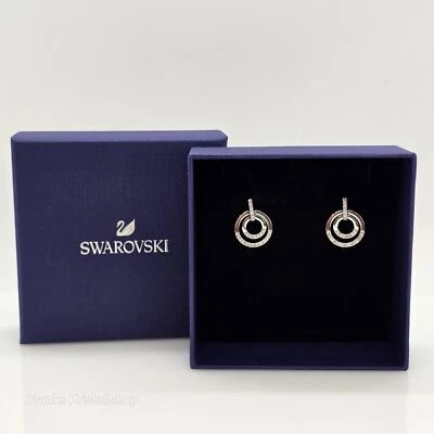 Swarovski Circle Kreolen Ohrringe, Ohrstecker Weiß, Rhodiniert Mini Hoop 5616265 - Bild 1 von 4