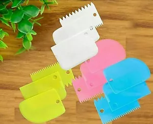 Herramienta de corte para hornear peine suave raspador raspador crema pastelera 3 PIEZAS - Imagen 1 de 9