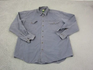 Cabelas Shirt Mens Extra Large Tall XLT Gray Blue Canvas Fishing Hunting Safari - Picture 1 of 14