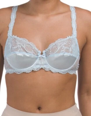 Sujetador de copa completa Lise Charmel Splendeur Soie ACC6080 de lujo nuevo con etiquetas $185 talla 32/B *(AZUL) Foto 1 de 4