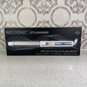 BIO IONIC Stylewinder Rotating Clamp Styling Iron White Nanoionic Ceramic - Picture 1 of 3