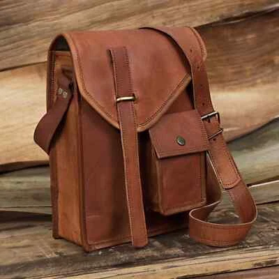 Genuine Leather Shoulder Bag Mens Crossbody Bag Sling Satchel Bag Tablet Bag Men - Image 1 of 4